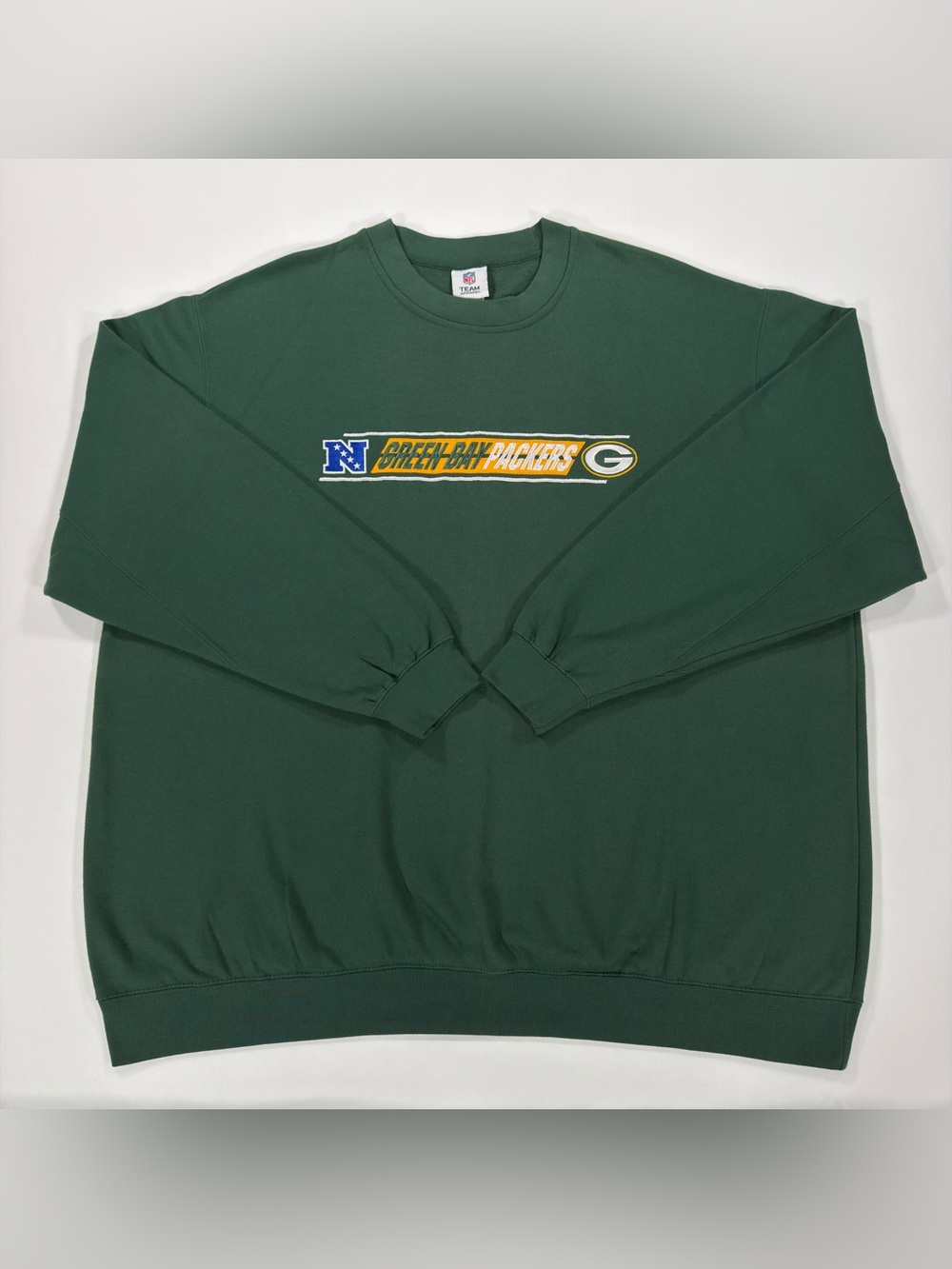 NFL Team Apparel Green Bay Packers Sweatshirt Men 3XL Green Embroidered Crewneck